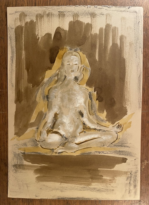 Gemälde Porträt Frau Buddha "ZEN"