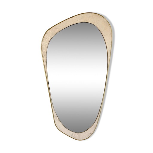 Asymmetrical gold wall mirror rearview mirror – spiegels, Crystal, Vintage