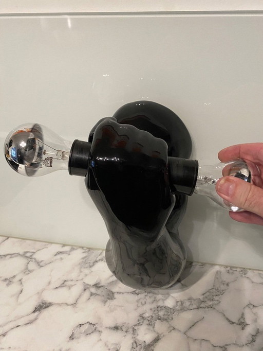 Vintage ceramic hand lamp