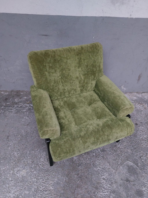 2 X Mid - Century Green Relax Chairs