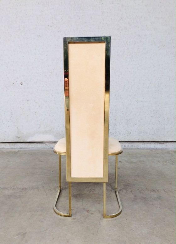 Image 1 of Set di 8 sedie da pranzo Hollywood Regency Design di Belgo Chrom, anni '70