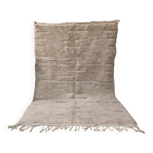 Moroccan Berber rug in cream wool 300 x 200 cm – Geometric patterns