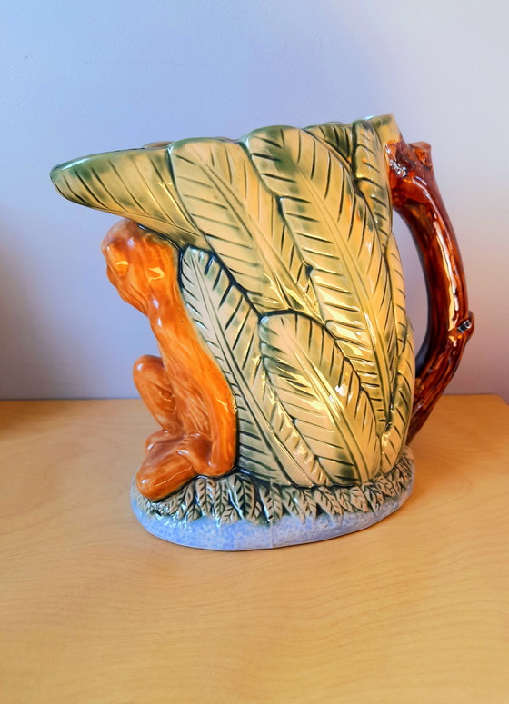 Image 1 of Pichet zoomorphe en barbotine singe