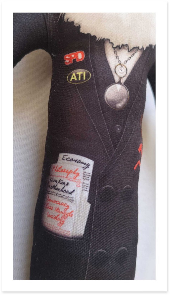 Image 1 of Karl Marx Gift | Handmade Art Doll | Marxist Gift | Philosopher Figurine | Academic Office Decor | Bookshelf Decor