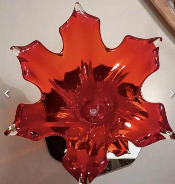 Image 1 of Maple leaf Murano sommerso vintage vaas