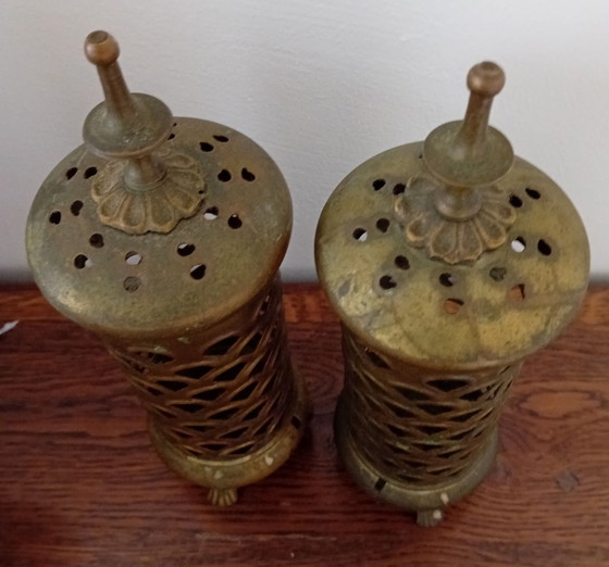 Vintage Brass Incense Burners, Decorative Objects, Gold (photo 2 of 7)