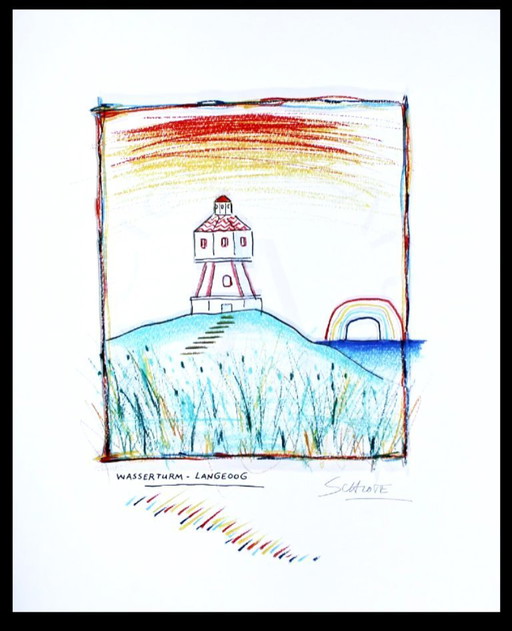 Schlote, Wilhelm - Water Tower - Langeoog - Giclée - hand-signed