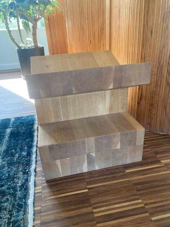 Image 1 of 2 rari tavolini laterali quadrati di piccole dimensioni della Gelderland – in rovere massello, design di Roderick Vos