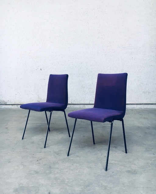 Midcentury Modern Design ROBERT Chair set by Pierre Guariche for Meurop, Belgium 1950's