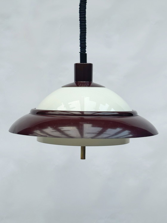 Image 1 of Suspension vintage Dijkstra en forme d'OVNI | Style moderne du milieu du siècle | Ère spatiale | Années 1970