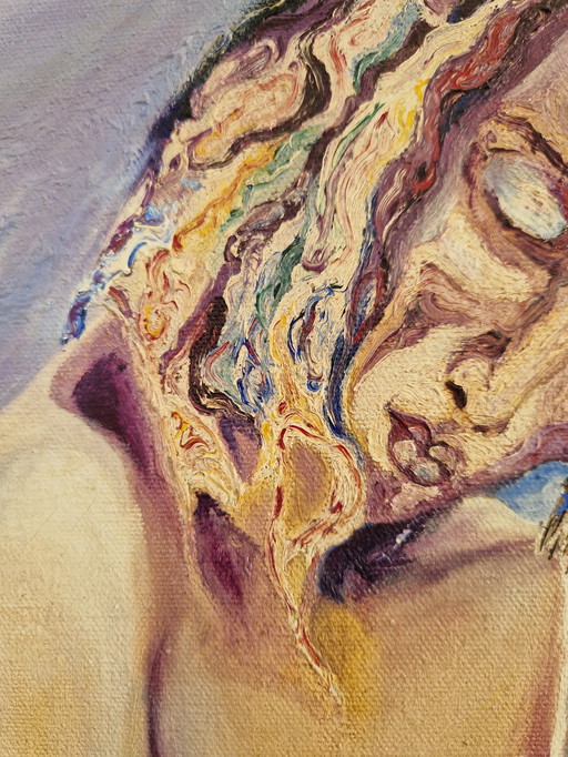 Expressionistisches Gemälde einer Frau – wunderschöne Farben!