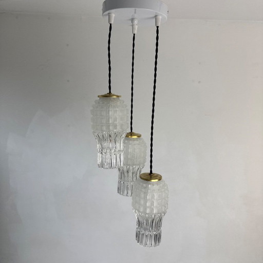 Cascade 3-light chandelier 1960 Vintage