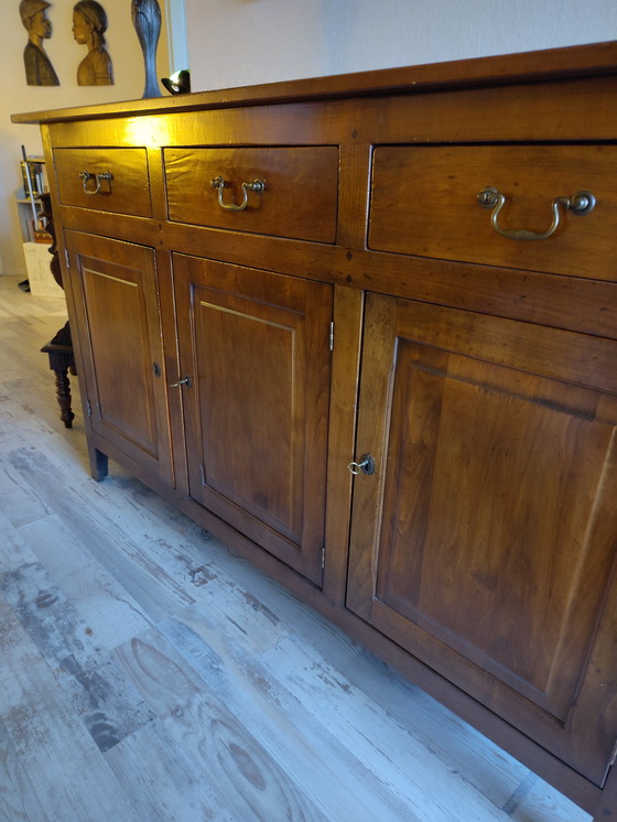 Image 1 of Credenza vintage con lampada Tiffany e specchio coordinato