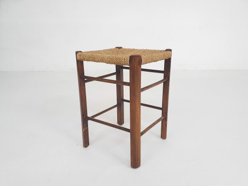 Small rattan bar stool, The Netherlands 1950's