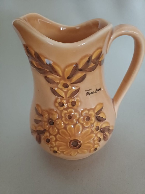 Rosa Ljung – Vintage Keramieken Kan met Bloemendecoratie – Zweden, jaren 60/70 – Glazen & Karaffen, Ceramic (photo 5 of 5)