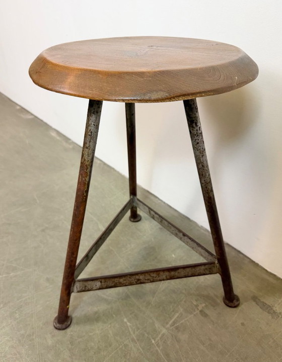 Image 1 of Grey Industrial Workshop Stool, 1960s