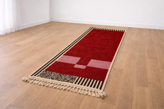 Handgemaakte traditionele rode halloper met patroon, 0,75/3 m – Alberto Bazzani, Vloerkleden en tapijten, Wool (photo 5 of 5)