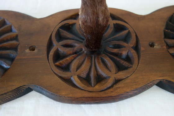 Image 1 of Vintage wall-mounted coat rack with deer hooves, Hautes-Alpes