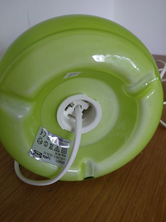 Image 1 of Lampe de table vintage IKEA Lykta en verre vert, lampe champignon fonctionnelle