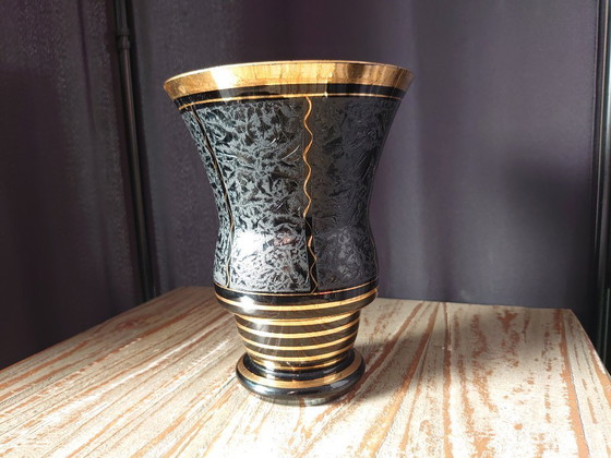 Image 1 of Art Deco hyalite vase De Rupel Boom glass factory