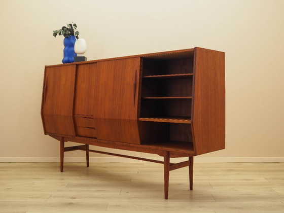 Image 1 of Teakhouten highboard, Deens ontwerp, jaren 60, gemaakt in Denemarken.