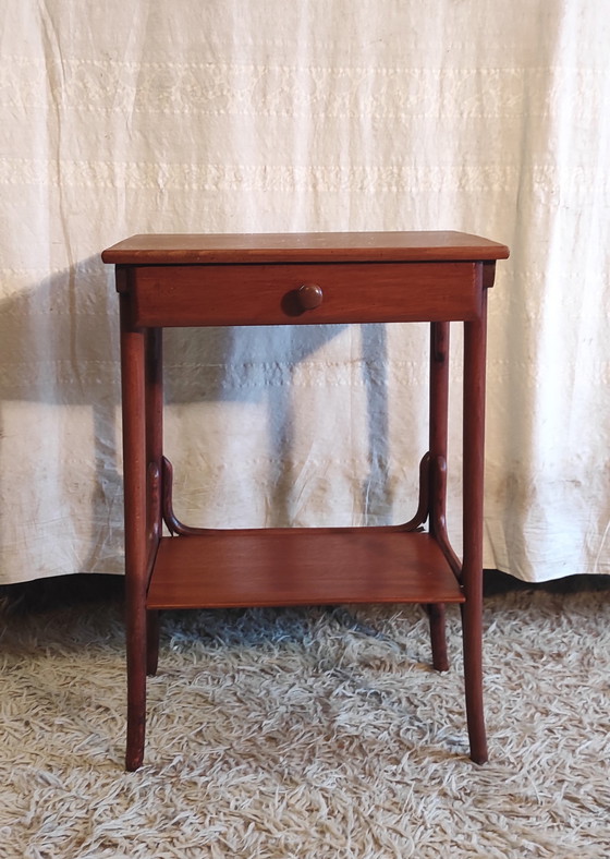 Image 1 of Bentwood solid wood side table - early 20th century