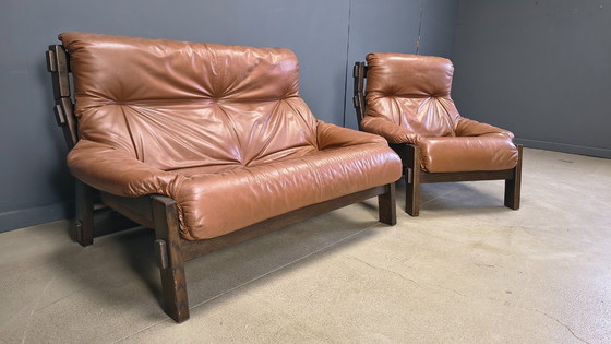 Image 1 of Vintage brutalistisch bankstel van Gerard Van den Berg voor Montis, jaren 70