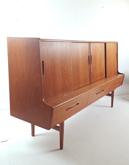 Vintage Deens Highboard | drankenkast buffetkast teak Danish