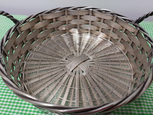 Cesta de pan plateada