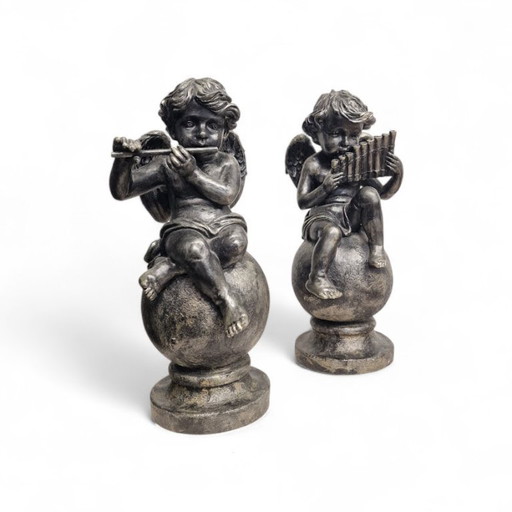 2 statuette di angeli cerubini