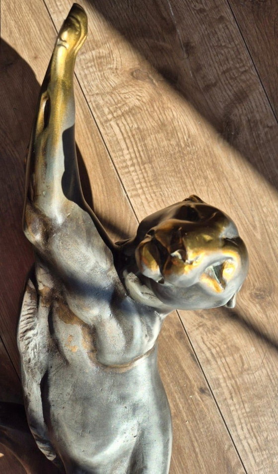 Art Deco panter sculptuur – Decoratieve objecten, Metaal (photo 9 of 24)