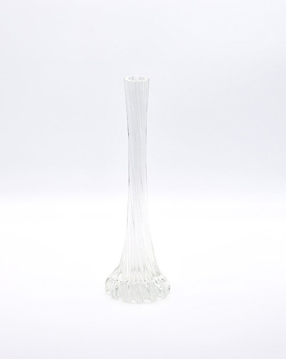 Image 1 of Vase Solifleur transparent - Verre vintage, H 28.5cm