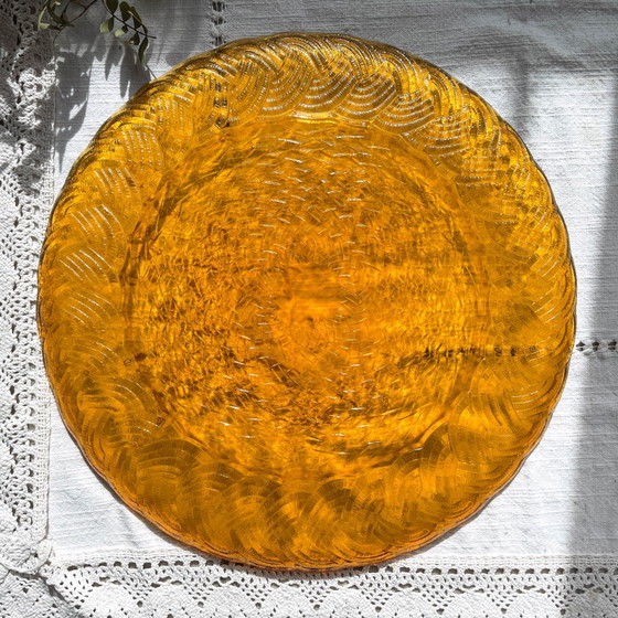 Plat rond en verre ambré ATLANTIC Arcoroc France 1950 – Vaisselle, Glass (photo 10 of 10)