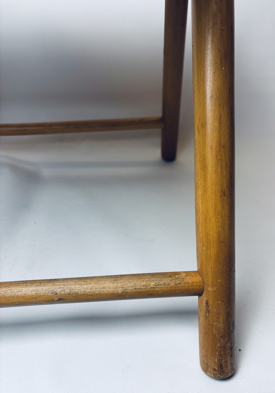 Image 1 of Set of 2 vintage wooden folding chairs with rattan seats – 1970s/1980s kg