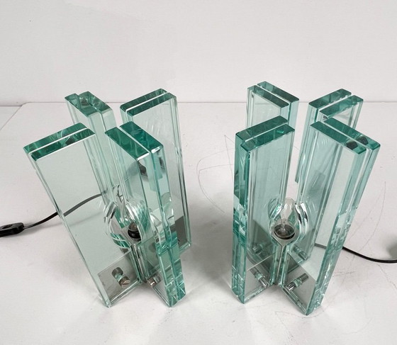 Image 1 of Set van 2 tafellampen/glasobjecten van Giorgio Reggiori voor Gallotti & Radice, jaren 1960, Italië