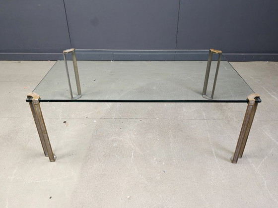 Image 1 of Peter Ghyczy T24 Pioneer Glass and Cast Brass Rectangular Coffee Table
