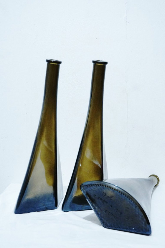 Image 1 of Vintage wijn-/likeurflessenset uit de jaren 80 – O. Frey & Cie Berne – Iconisch design