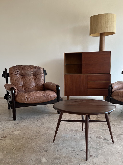 2 originele "Jean Gillon jaren 60" loungestoelen in Braziliaans modernisme!