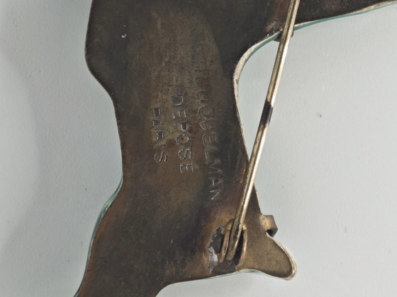 Schiaparelli/Neuquelman Brosche – Bildhauerei, Ceramic, Brass (photo 5 of 13)