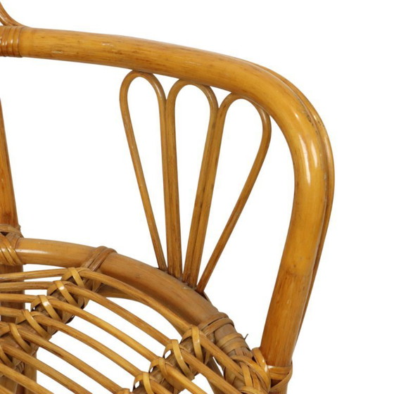 Image 1 of Vintage Rotan Stoel Fauteuil Boho Design Jaren 70