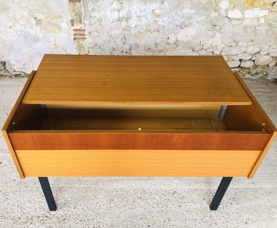 Image 1 of Mid Century, Vintage, Meuble de rangement sur pieds en métal, 1970S