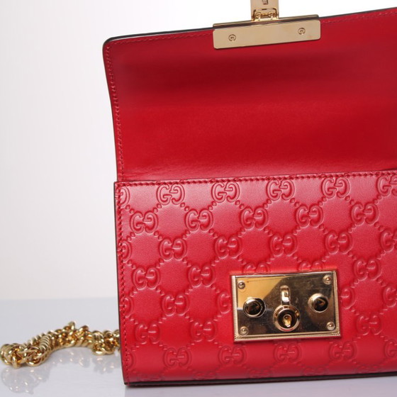 Gucci, borsa Padlock stampata GG in pelle rossa – Borse a tracolla, Calfskin (photo 11 of 14)