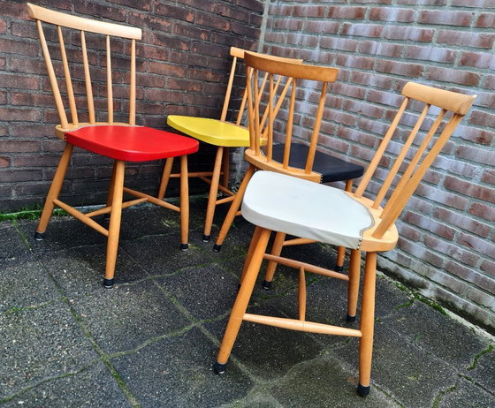 Image 1 of Vintage Dining Chairs 60s Bars Chairs 4 Colors Top