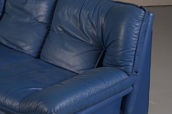 Image 1 of Sofá posmoderno de cuero Nicoletti Salotti, Italia, años 80