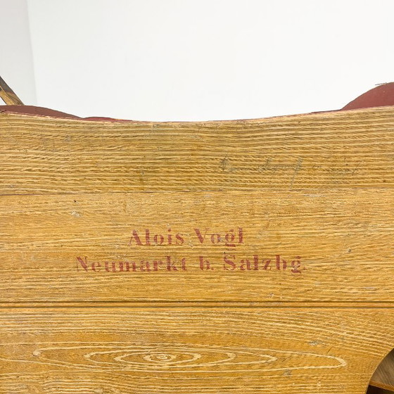 Alois Vogl wooden agricultural machine, red and natural, Decorative Objects, Metal, Vintage (photo 6 of 10)