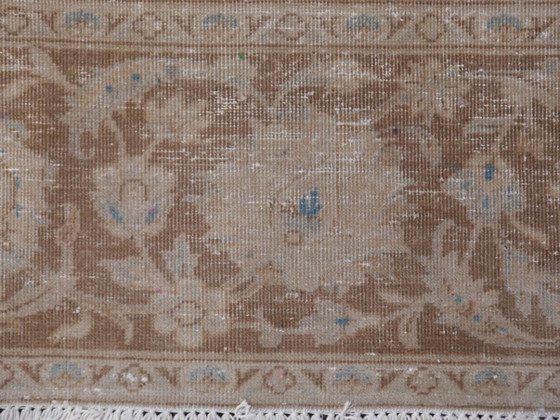 Image 1 of Vintage Ziegler Tabriz rug, brown and blue, 400 x 276 cm, for living room and dining room.