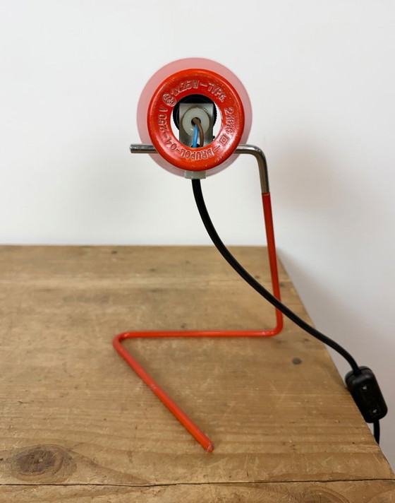 Vintage Red Table Lamp by Josef Hurka for Drupol, 1960s I – Iron, Metal (photo 8 of 21)