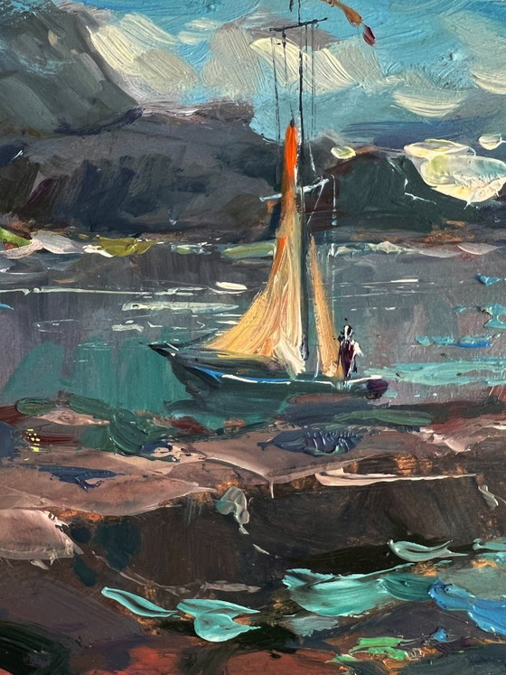 Image 1 of A Sailboat near the Seashore