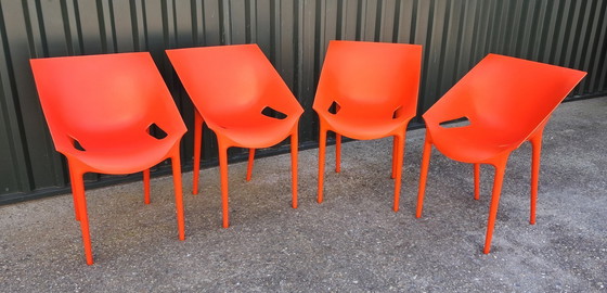 Image 1 of 4 Dr. Yes chairs Kartell color orange-red, stackable
