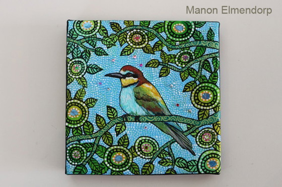 Image 1 of Unique Hand-painted Painting incl. Donkey Bee-eater